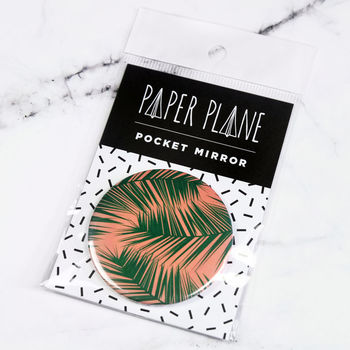 Palm Leaf Print Pocket Mirror, 2 of 3
