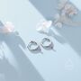 Extra Tiny Cz Huggie Hoop Earrings In Sterling Silver, thumbnail 9 of 12