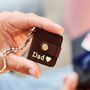 Personalised Leather Eight Photo Mini Book Keyring With Hot Stamped Initials, Name Or Date, thumbnail 2 of 12