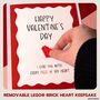 Lego® Brick Valentine's Card With Removable Heart Keepsake, thumbnail 2 of 12