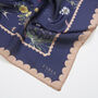 Running Bunny Navy Square Scarf, thumbnail 4 of 4