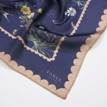 Running Bunny Navy Square Scarf, 4 of 4