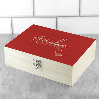 Personalised Romantic Wooden Tea Box, 5 of 12