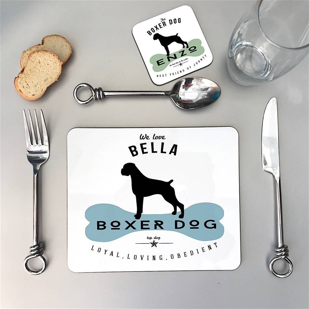Personalised Dog Breed Placemat 25 Breeds Available By lovehart