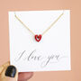 Tiny Red Enamel Floating Heart Necklace, thumbnail 2 of 7