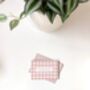 Sending Hugs Pink Gingham Mini Greetings Card, thumbnail 3 of 3