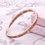 Everything Happens… Rose Gold Plated Message Bangle, thumbnail 1 of 3