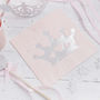 Pink And Silver Foiled Princess Tiara Paper Napkins, thumbnail 1 of 3