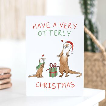 Otter Christmas Card 'A Very Otterly Christmas', 5 of 5