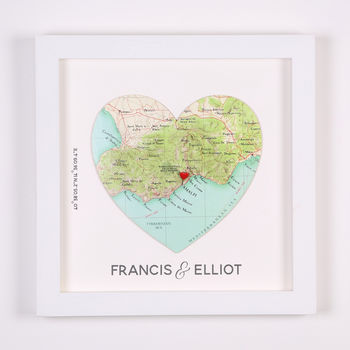 Where It All Began Personalised Map Heart Print Gift, 12 of 12