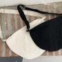 White And Black Side Satchel Canvas Crossbody Bag, thumbnail 3 of 7
