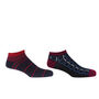 Retro Stripe Burgundy And Cube Black Men's Trainer Socks, thumbnail 1 of 5
