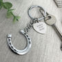Horse Shoe Charm Always In My Heart Pet Memorial Keyring, thumbnail 1 of 4