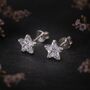 Sterling Silver Small Cubic Zirconia Star Stud Earrings, thumbnail 4 of 7