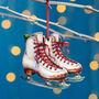 Traditional Pair Of Ice Skates Hanging Christmas Decoration, thumbnail 1 of 2