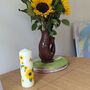 Hand Painted Sunflower Pillar Candle, thumbnail 2 of 3