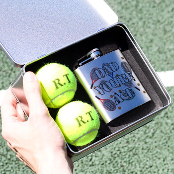 Personalised Wristband And Balls Tennis Tin Gift For Dad, 7 of 9