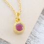 Ruby July Birthstone 18kt Gold Plated Silver Pendant, thumbnail 1 of 7