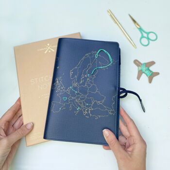 Stitch Your Travels Europe Notebook Vegan Leather, 2 of 12
