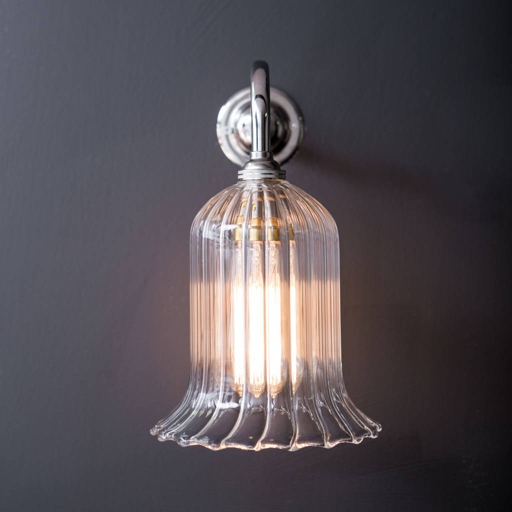 clear ribbed glass humphrey wall light by glow lighting