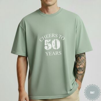 Personalised Cheers 50 Years Milestone T Shirt, 2 of 12