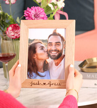 Personalised Couples Wooden Photo Frame New Home Gift, 4 of 5