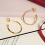 18ct Gold Plated Polished Hoop Earrings, thumbnail 2 of 7