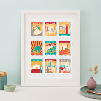 Personalised Nine Stamp Destination Print, 2 of 12