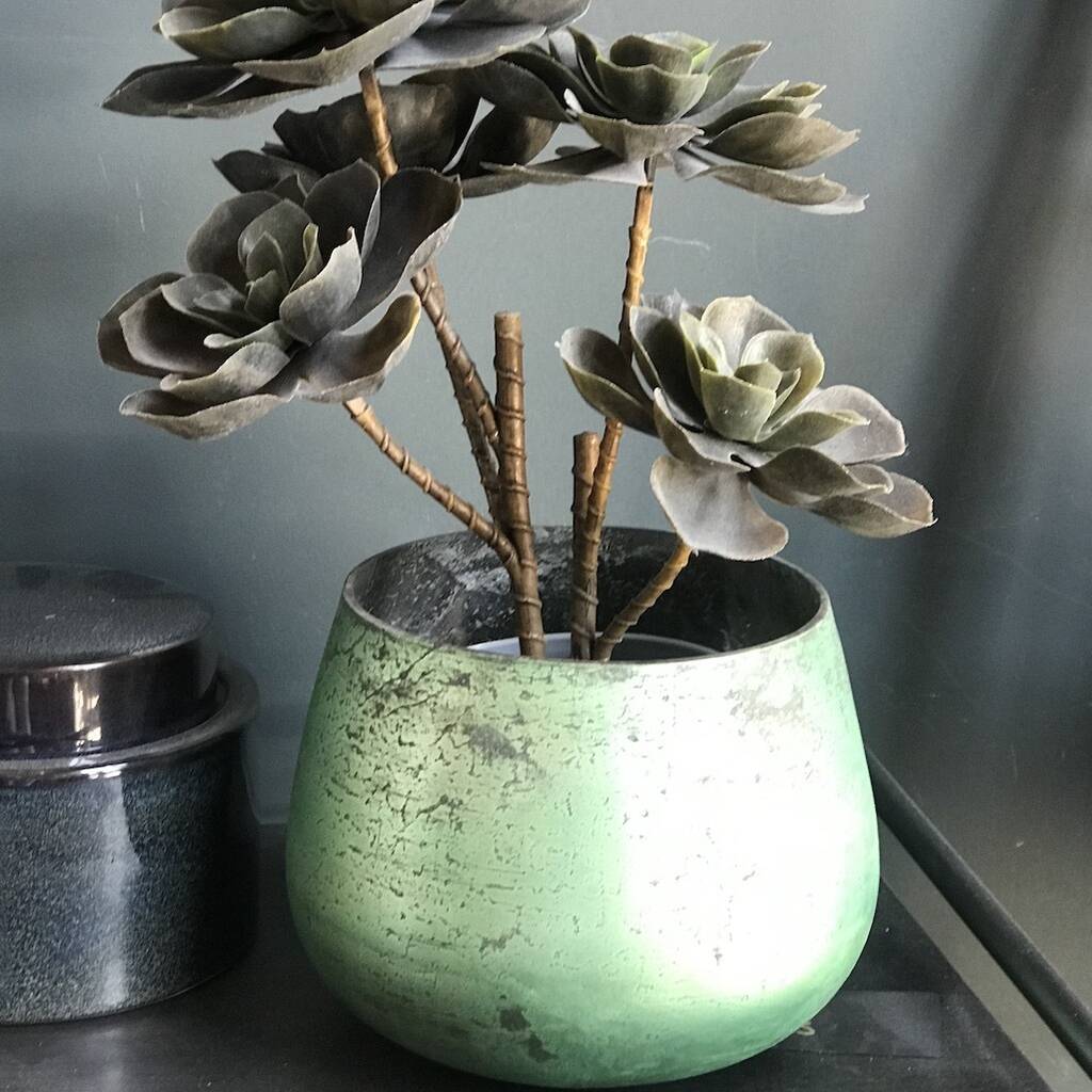 Marbled Emerald Green To Black Planter