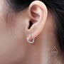 Hammered Finish Heart Huggie Hoop Earrings, thumbnail 3 of 10