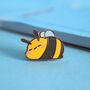 Sleepy Bee Enamel Pin | Cute Pin Badges, thumbnail 1 of 5