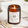 40th Birthday Gift For Her Personalised Candle, thumbnail 1 of 11