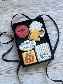 Personalised Milestone Birthday Biscuit Gift For Him, 10 of 10