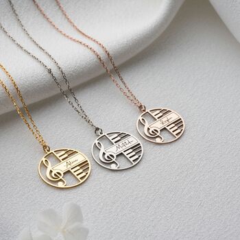 Personalised Treble Clef Name Necklace, 4 of 10