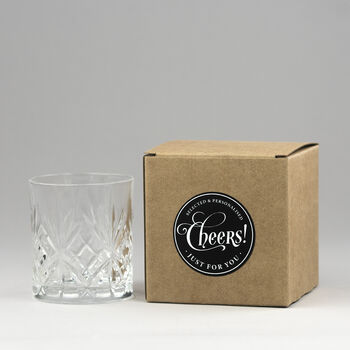 Boxed Engraved Crystal Cut Whisky Tumbler, 3 of 9