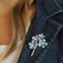 Forget Me Not Blue Flower Brooch, thumbnail 2 of 6