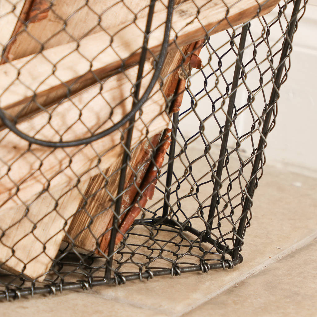 industrial wire log kindling basket by dibor