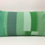 Combed Stripe Cushion, Mint, Pistachio + Emerald, thumbnail 1 of 5