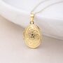 Personalised 9ct Gold Oval Embossed Flower Locket, thumbnail 1 of 8