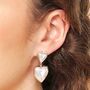 Chunky Double Heart Drop Earrings, thumbnail 4 of 6