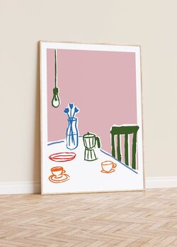 Breakfast Scene Kitchen Print, 3 of 4