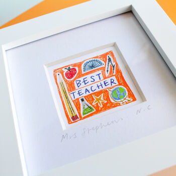 Best Teacher Personalised Mini Art Print, 2 of 10