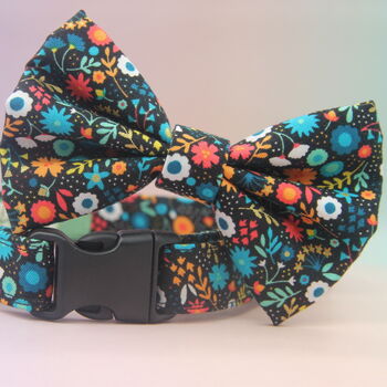 Multicoloured Floral Dog Bow Tie, 5 of 8