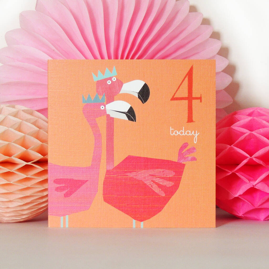 Age Four Flamingoes Card By Kali Stileman Publishing ...