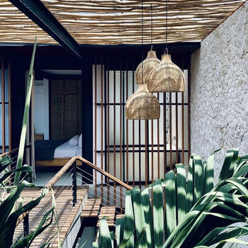Large Lobster Pot Rattan Lampshade, 2 of 7