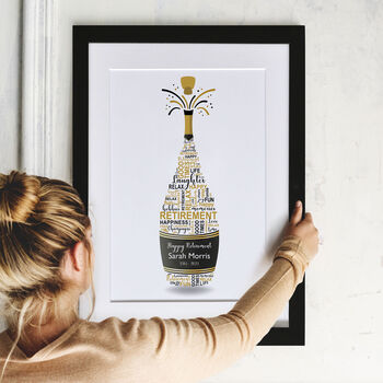 Personalised Retirement Champagne Word Art, 7 of 9