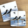 Coastal Oystercatcher Coaster Set With Gift Card, thumbnail 1 of 3