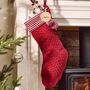 Personalised Nordic Red Knit Christmas Stocking, thumbnail 1 of 6