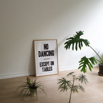 No Dancing Except On Tables Kitchen Wall Print, 7 of 8