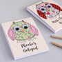Personalised Owl Embroidered Notepad, thumbnail 1 of 5